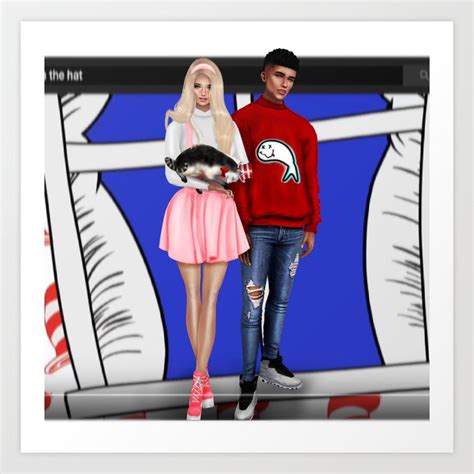 Teenage Sally and Nick with Cat in the Hat! Art Print by FiaVenice ...