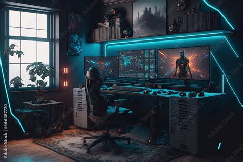 Spectacular Gaming Room Interior Gaming Pc Gaming Desk Game Setup