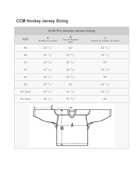 Ccm Hockey Jersey Sizing Chart Pdf Ice Hockey Variations Of Hockey