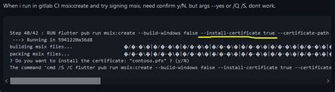 FEATURE REQUEST Need Args For Bypass Y N In CI Issue 147