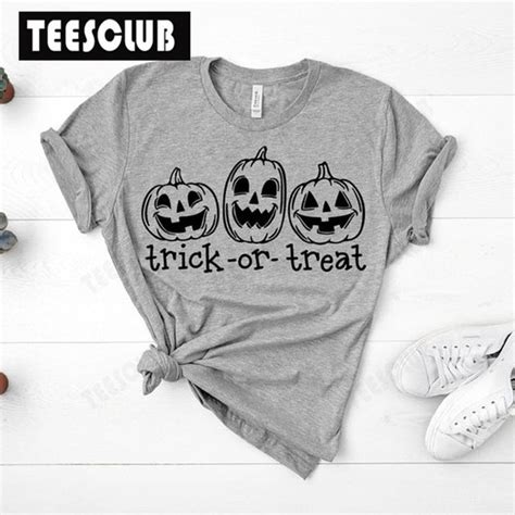 TrickorTreatHalloweenTShirtWomen Pumpkin Shirt Halloween Orange T Shirt