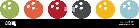 Group Of Coloured Bowling Ball Icons Stock Photo Alamy