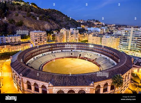 Malaga Spain Cityscape And Bullring At Plaza Del Toros Stock Photo Alamy