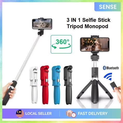 Sense Rotate In Bluetooth Selfie Stick Tripod Monopod Remote