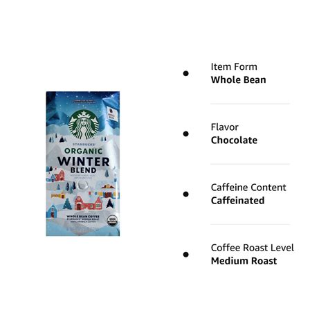 Starbucks Organic Coffee Winter Blend Whole Bean Medium Roast Arabica