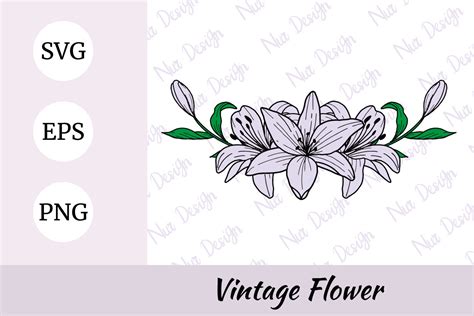 Lily Flower Lineart Bouquet Svg Graphic By Nurdesign99 · Creative Fabrica