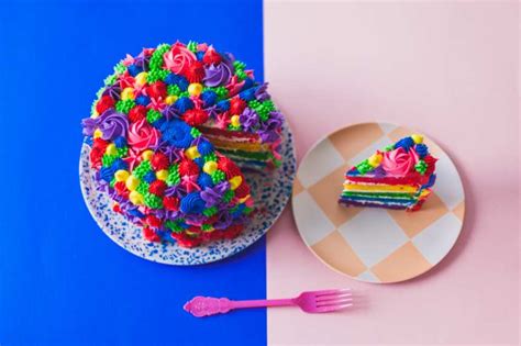 Rainbow Buttercream Cake Recipe Food