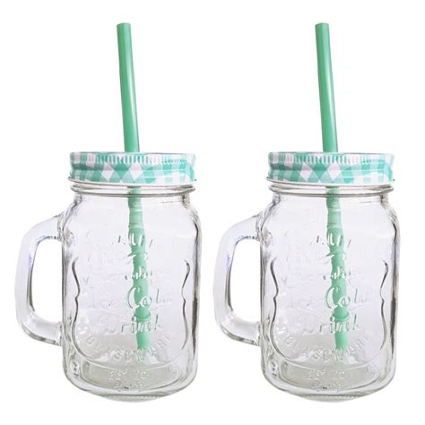 Caneca Vidro Tampa Canudo Jarra Cerveja Drink Mason Jar No Shoptime