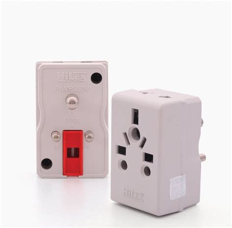 6 Amp White 3 Pin Multi Electrical Conversion Plug For Electric