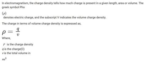 Volume Charge Density Formula Tutor Ttd