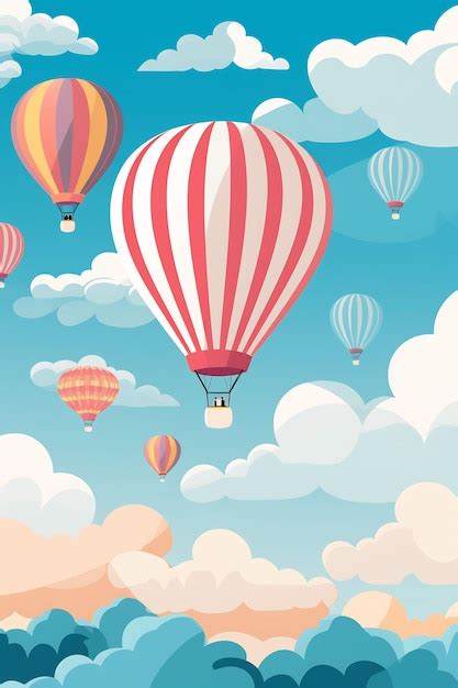 Premium AI Image Hot Air Balloons In The Sky Vector Art Illustration