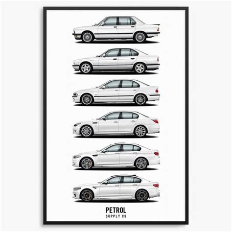 Bmw M5 Poster Evolution Generations Etsy Bmw M5 Bmw Bmw M5 E60