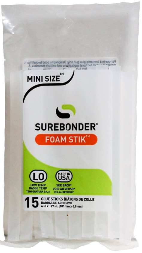 Surebonder Low Temp Foam Stik Mini Glue Sticks 15pkg 27x4 Michaels