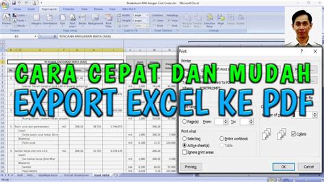 Cara Print File Excel Dan Export Ke Pdf Tanpa Terpotong Mudah Bagi