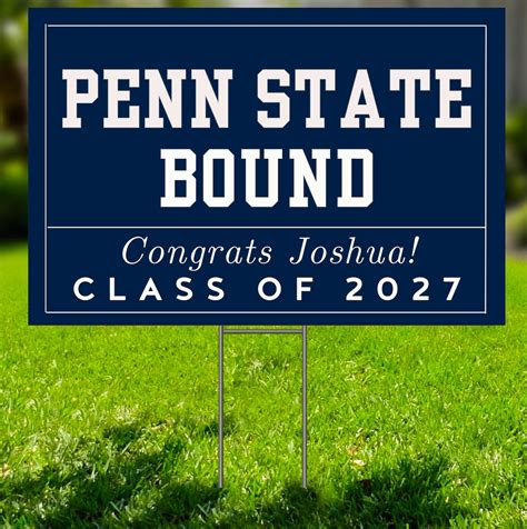 Penn State Bound Yard Sign Custom Yard Sign Class Of Etsy