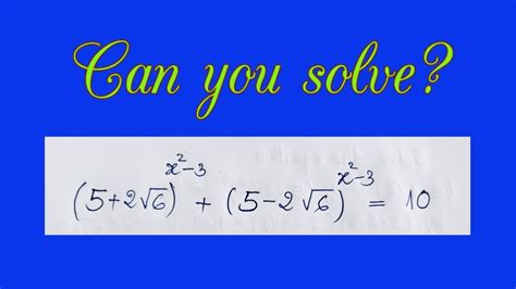 Math Olympiad Problem Nice Exponential Equation Math Olympiad