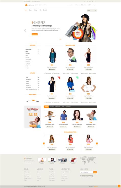 E Shopper Best Ecommerce Html Template Fastcode Space