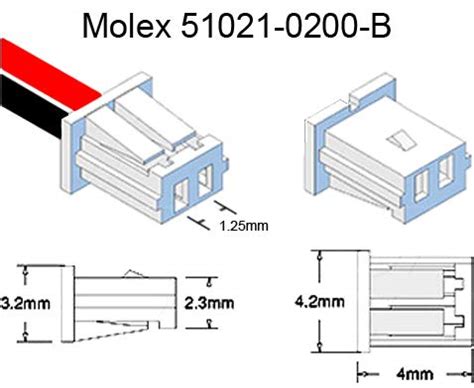 Buy CR2032 CMOS Battery With Wire Leads And MOLEX Wire Connector 51021