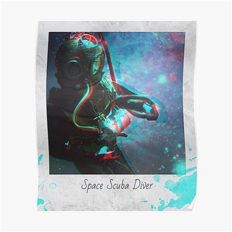 Space Scuba Diver Vintage Scuba Design Poster For Sale By