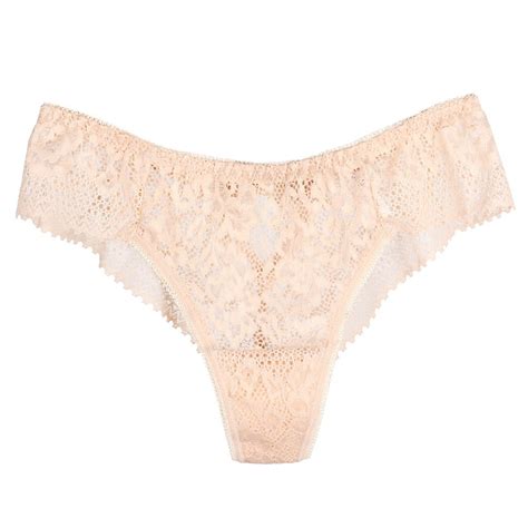 3pc Womens Underwear Sexy Thong Lace Hollow Water Soluble Flower Half