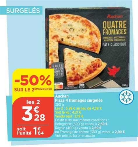 Promo Auchan Pizza 4 Fromages Surgelée chez Bi1 iCatalogue fr