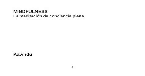 Mindfulness La Meditaci N De Conciencia Pdf File La Conciencia Plena