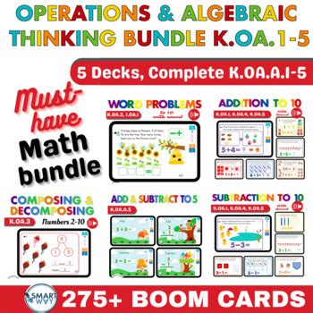 Operation Algebraic Thinking Math Boom Cards Bundle K OA A 1 5 By