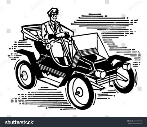 Old Fashioned Car Retro Clip Art Stock Vector Royalty Free 141859741