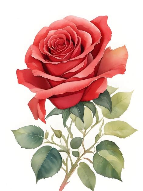 Premium Photo Red Rose Painted