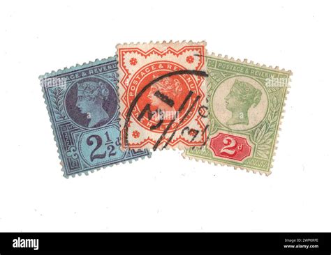 A Montage Of Vintage Queen Victoria Postage Stamps From Great Britain