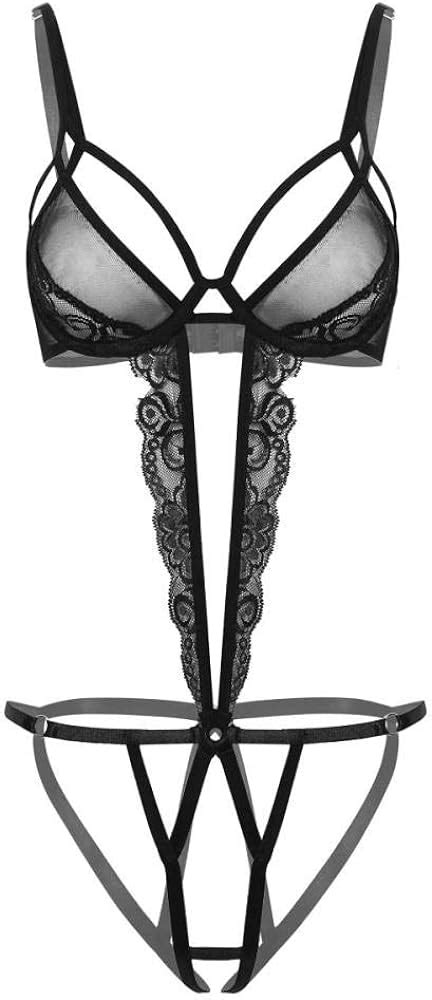 YLDCN Lingerie Intimo Da Donna Lingerie Da Donna In Pizzo Body Da Notte Con Scollo Profondo A