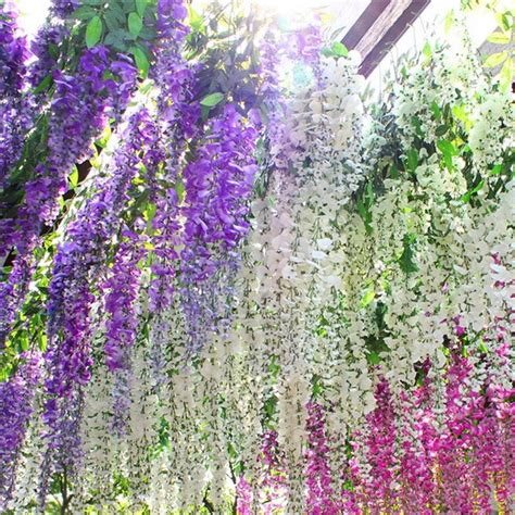 12 Artificial Wisteria Flowers Garland Artificial Vine Rattan Silk Vine