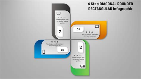 30 PowerPoint 4 Step ROUNDED RECTANGULAR Infographic PowerUP With