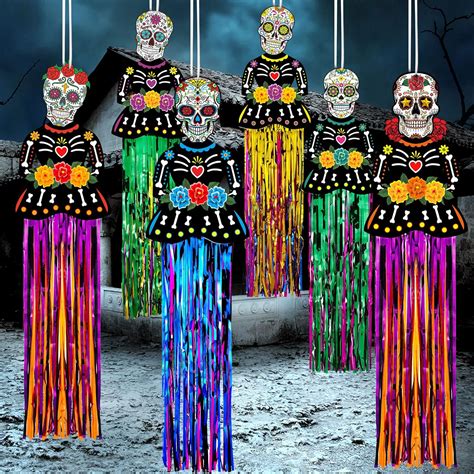 Amazon 6 Pieces Day Of The Dead Decorations 3 Ft Dia De Los