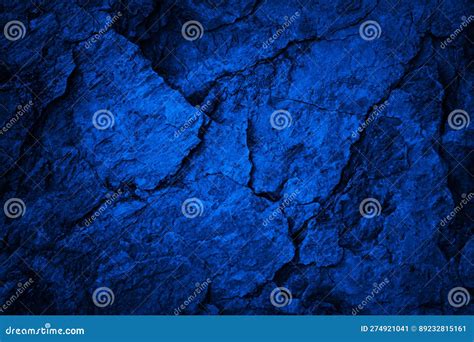 Toned Cracked Rock Texture Black Dark Blue Stone Background Grunge