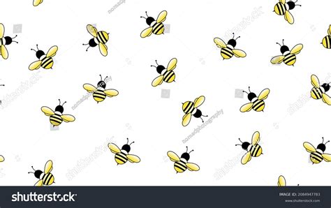 Seamless Flying Cute Bees Pattern Stock Illustration 2084947783 | Shutterstock