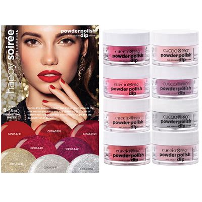 Cuccio Pro Powder Polish DIP System HAPPY SOIREE 8pk 5oz Kit