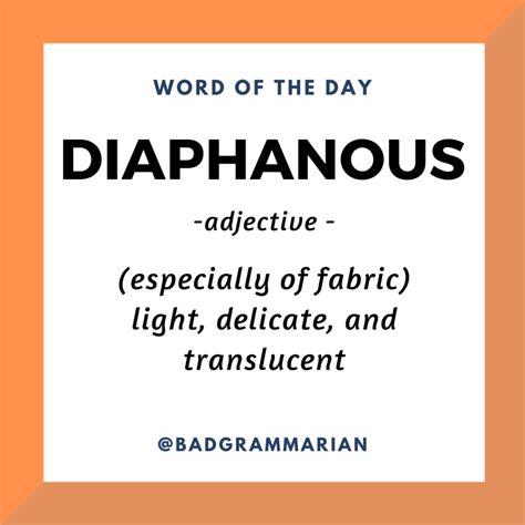 Word Of The Day Diaphanous