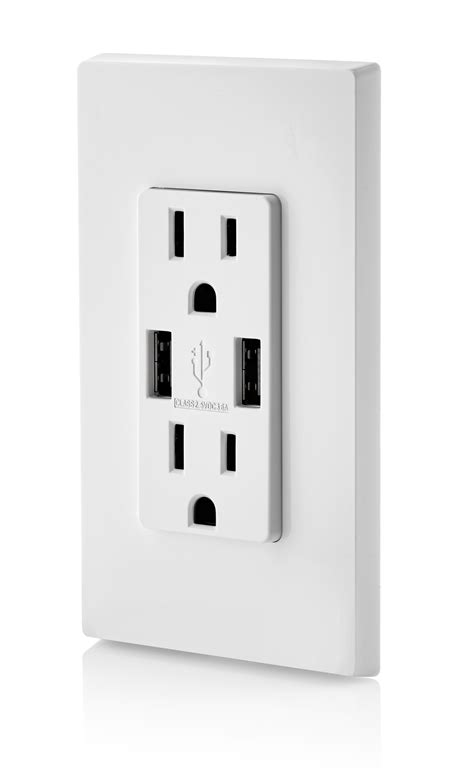 Leviton T5632 W 15 Amp Usb Chargertamper Resistant Duplex Receptacle White Home