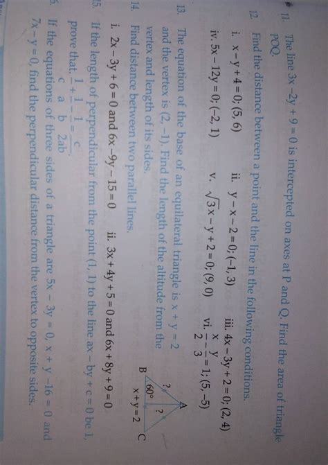 The equation of the base of an equilateral triangle is x+y=2 and the vert..