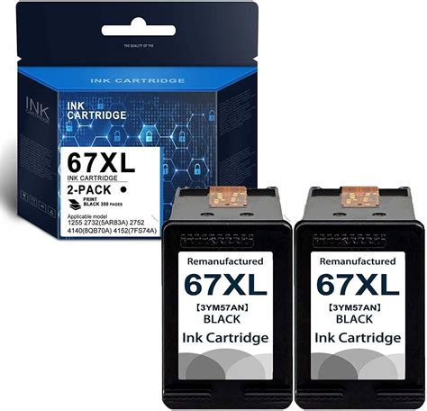 Replacement Black 67xl 67 Xl High Yield Ink Cartridge Compatible For Hp Deskjet 2755 2752 2755e