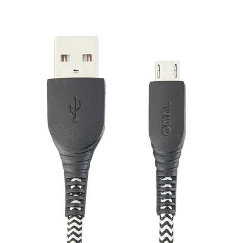 Onn 6 Braided Micro Usb To Usb Cable Black