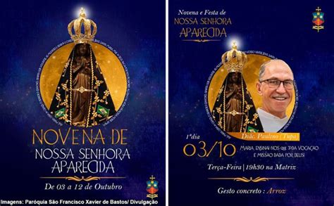 Novena E Festa Da Padroeira Do Brasil Na Par Quia S O Francisco Xavier