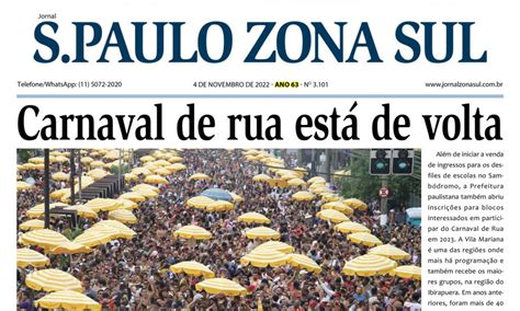 Edição 3101 04 de novembro de 2022 Jornal São Paulo Zona Sul