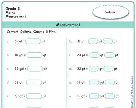 Measuring Equivalents Worksheet Measurement Conversion Worksheet