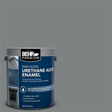 Behr Premium Gal Ppu Legendary Gray Urethane Alkyd Semi Gloss