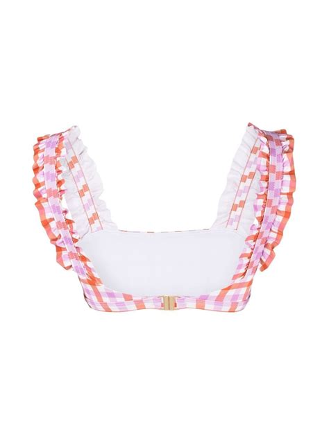 Ephemera Gingham Ruffled Bikini Top Farfetch