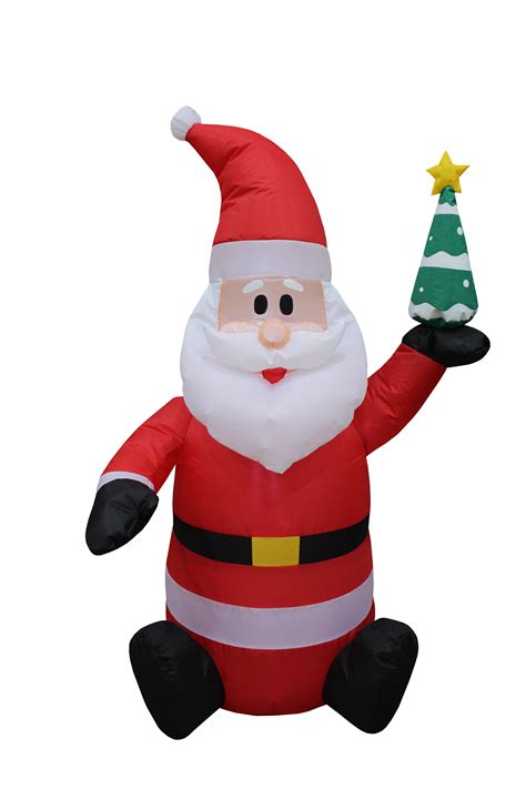 The Holiday Aisle® 4 Foot Tall Lighted Christmas Inflatable Santa Claus