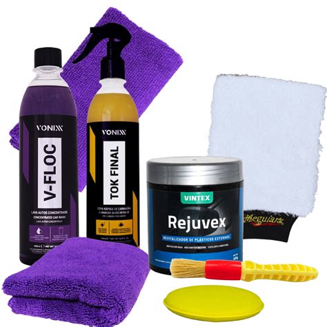 Kit Para Lavar Moto Shampoo Cera Tok Final Luva Pano Vonixx é na SBRio