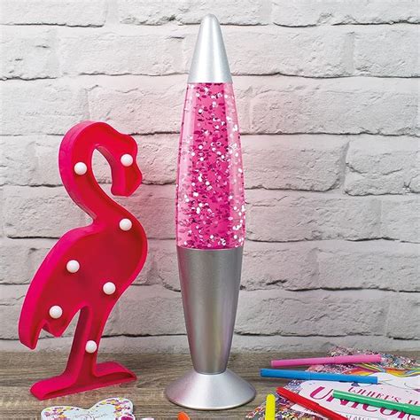 Global Gizmos Retro Lava Lamp Inches Tall Pink Glitter